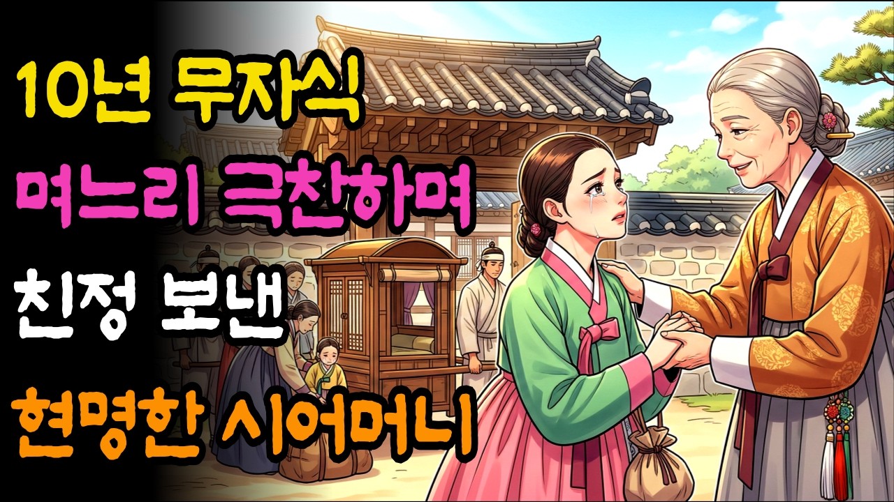 10년 넘게 아기 못 낳은 며느리를 극찬하며 가마 태워 보낸 현명한 시어머니 | 야담, 설화, 민담, 전설, 옛날이야기, 수면동화, 전래동화