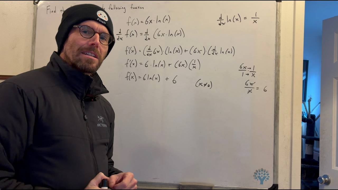 Finding the Derivative of a Function with a Logarithm (Example #1)