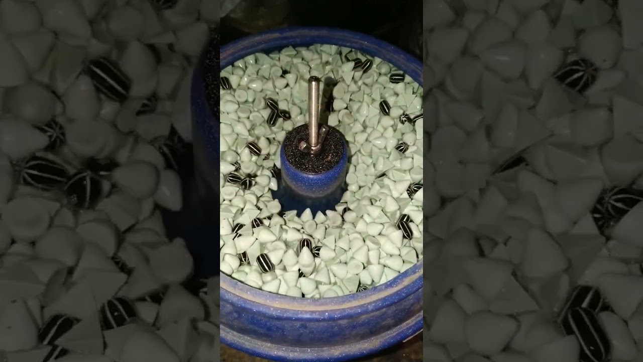 Oltu taşı cila öncesi tamburlu yüzey islemi 