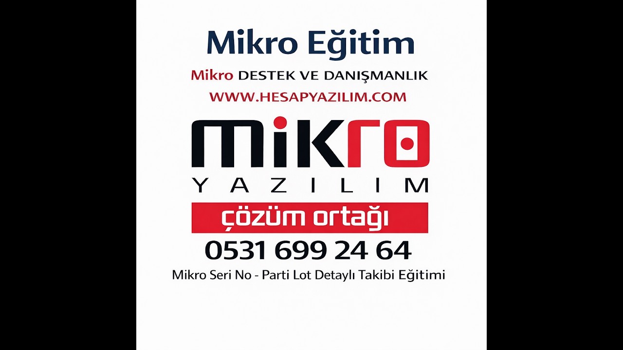 Mikro Seri No - Parti Lot Detaylı Takibi Eğitimi - Mikro Jump Fly Eğitimleri  - Hesap Yazılım