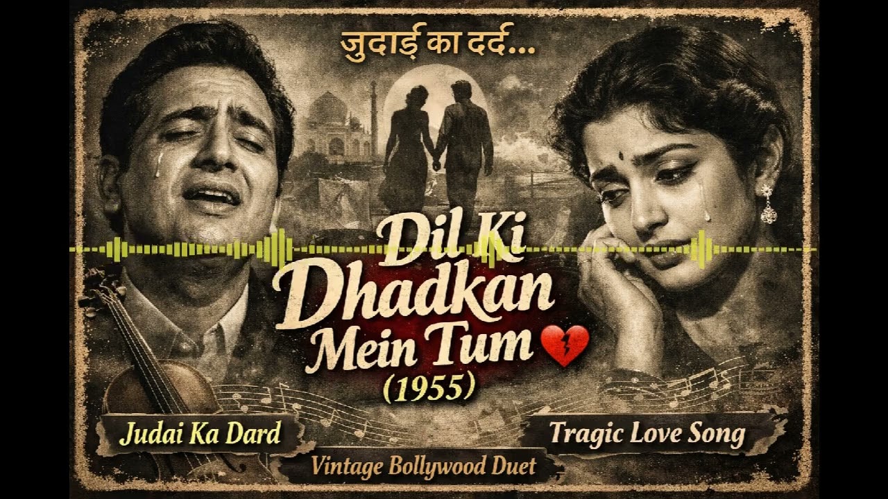 Dil Ki Dhadkan Mein Tum 💔 | Heartbroken Duet 1955 | Old Bollywood Sad Song