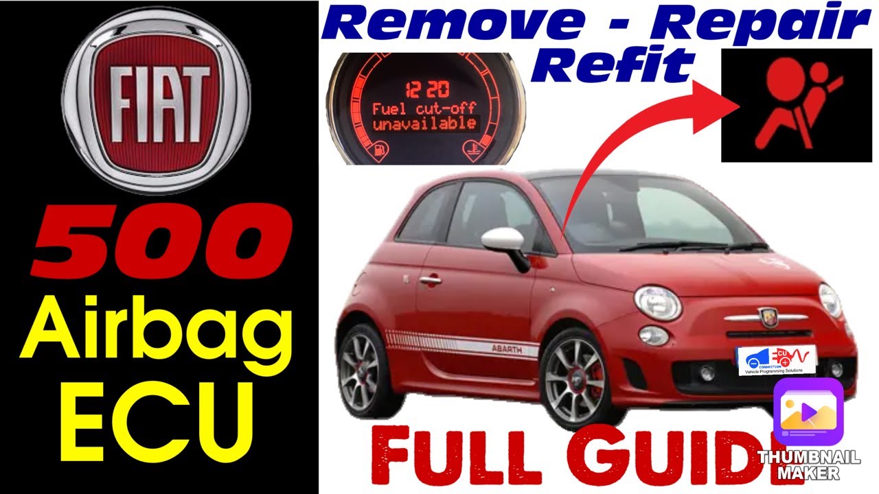 Fiat 500 Airbag ECU Remove repair + refit guide Flashing milometer, Fuel cutoff unavailable no comms