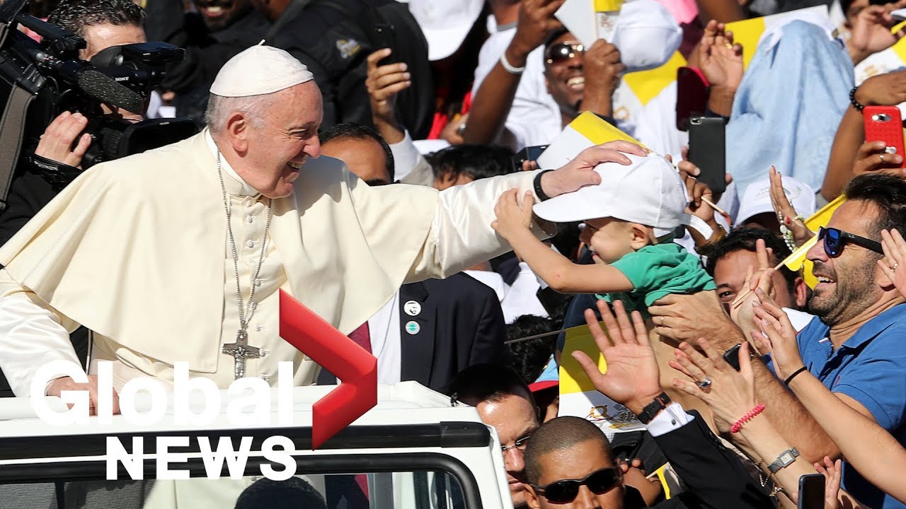 Pope Francis holds historic papal Mass in Abu Dhabi, tens of thousands attend