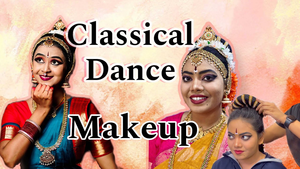 Indian Classical Dance Makeup Tutorial | Kuchipudi Bharatanatyam Andhranatyam Makeup and Hairstyle