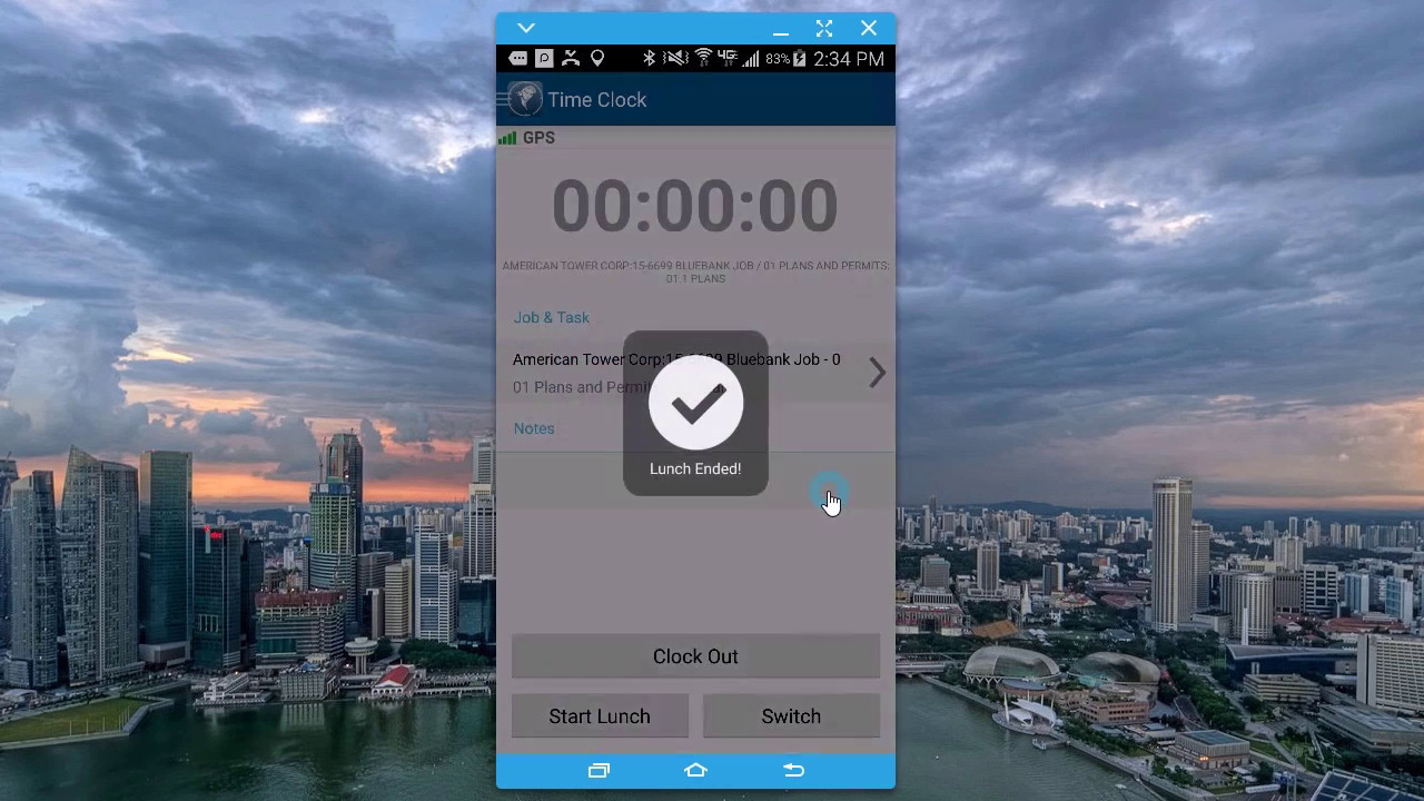 Clockshark - Clocking in from Mobile