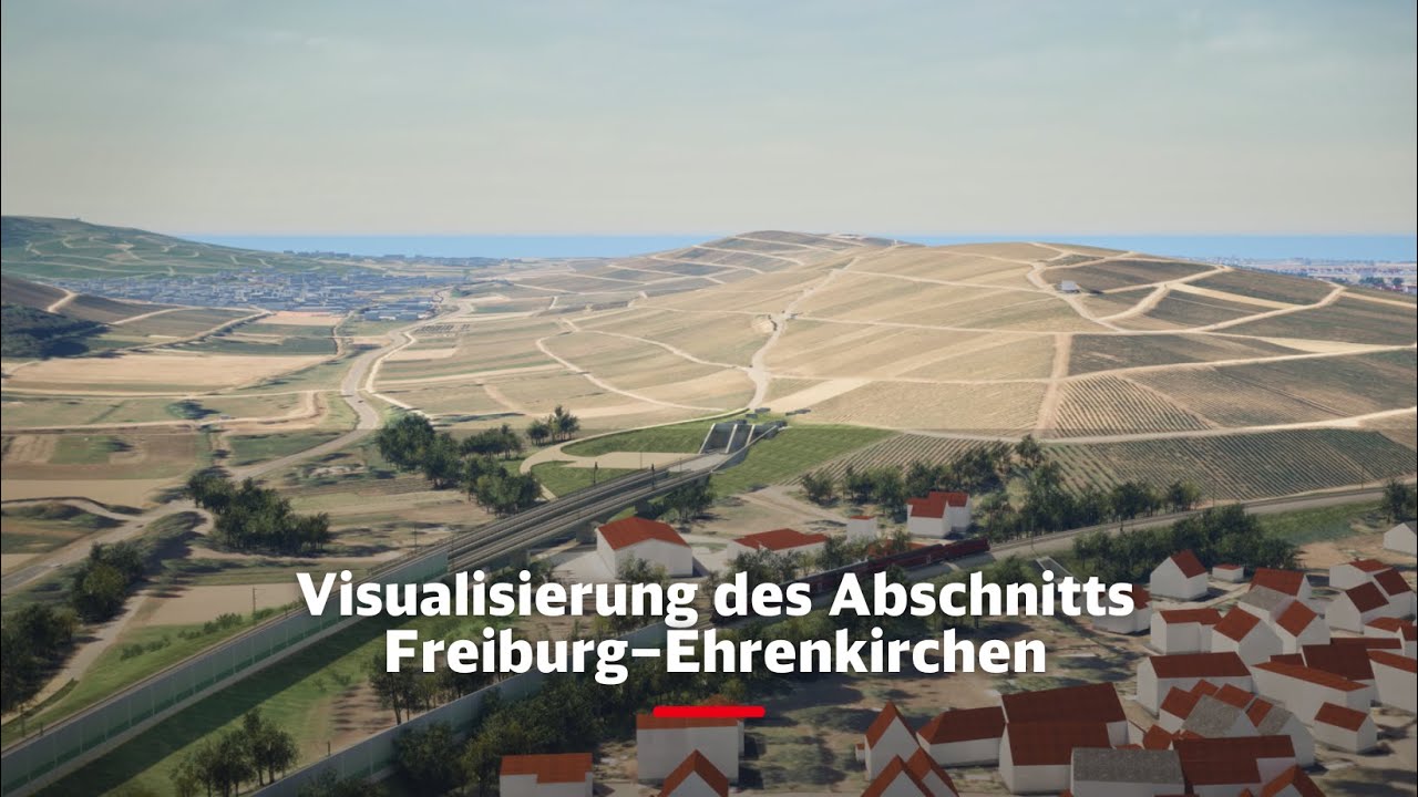 Visualisierung des Abschnitts Freiburg–Ehrenkirchen (Abschnitt 8.7)
