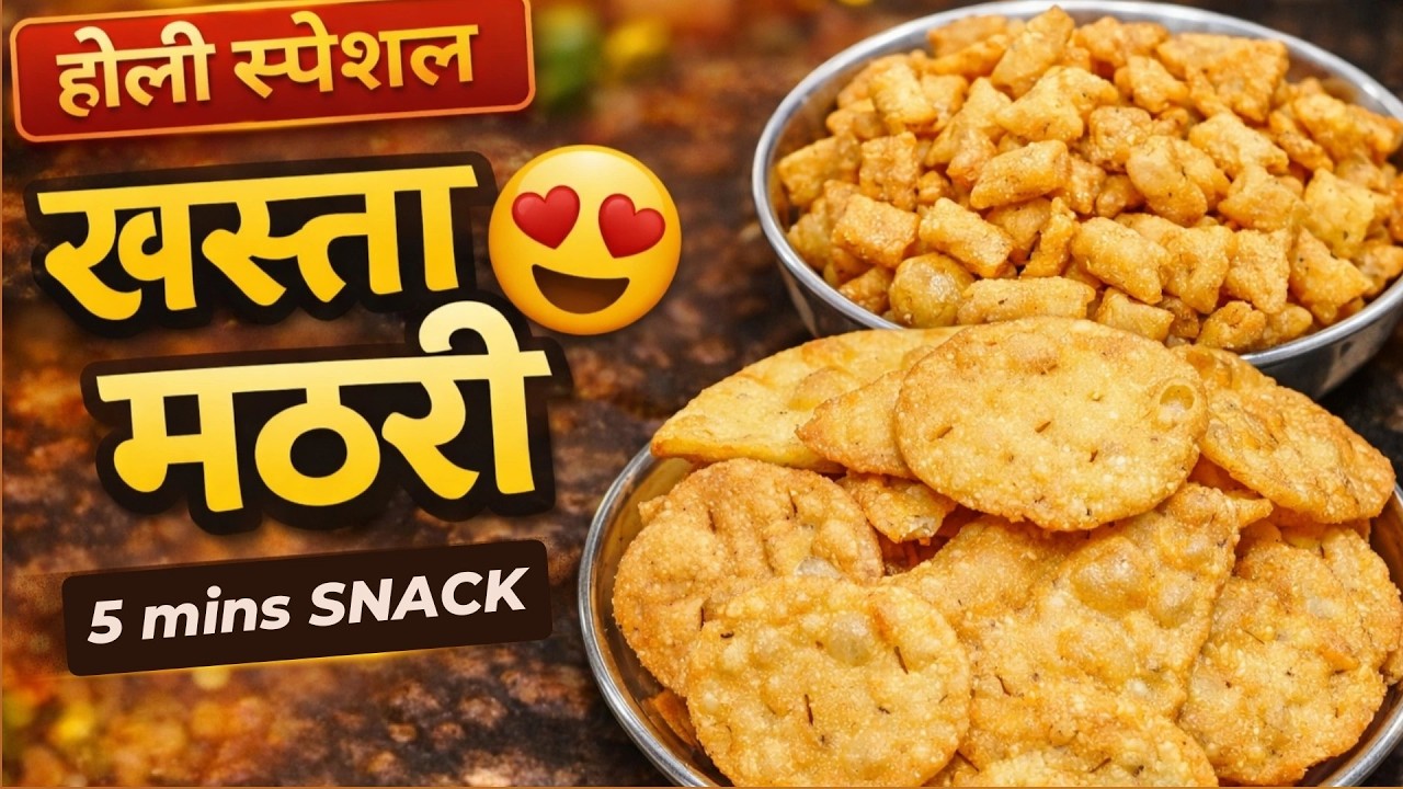 खस्ता मठरी ऐसे बनाएं 😍 | Holi Special Crispy Mathri Recipe 🔥 | Easy Snack