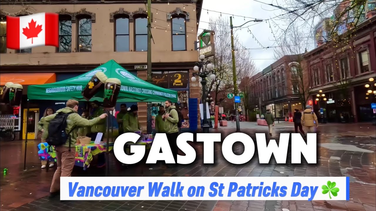 [4K]☘️Rainy Day in Gastown,Vancouver Winter Walking Tour on St.Patrick’s Day |March 17,2026 