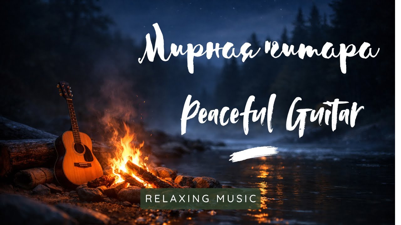 Peaceful Acoustic Guitar by the Fire 🔥 | Relaxing Nature Water Sounds | Calm Instrumental Music