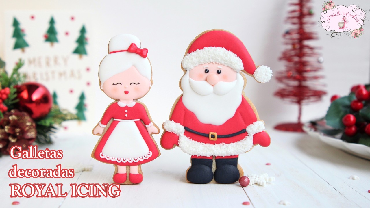 Galletas de Navidad decoradas con glasa (Royal Icing) 🎄I Turta dulce decorata - Priscila's Cookies 🎅
