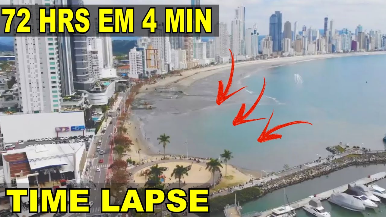 IMPRESSIONANTE! Obra de Alargamento da praia de Balneário Camboriú - Time Lapse - 3 dias em 4 min.