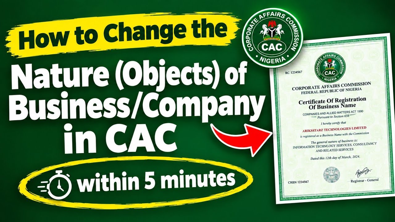 Как изменить вид деятельности (объект) бизнеса/компании в CAC в 2026 году | Пошаговое руководство