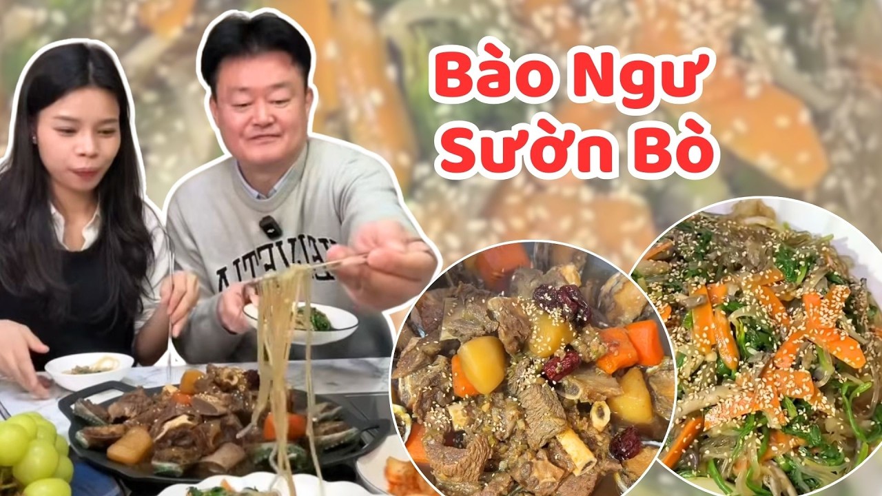 Xăng Ở Hàn Tăng Mạnh. Cơm Tối Bào Ngư Sườn Bò Om Rau Củ Miến Trộn - Thị Thu Thảo Vlog