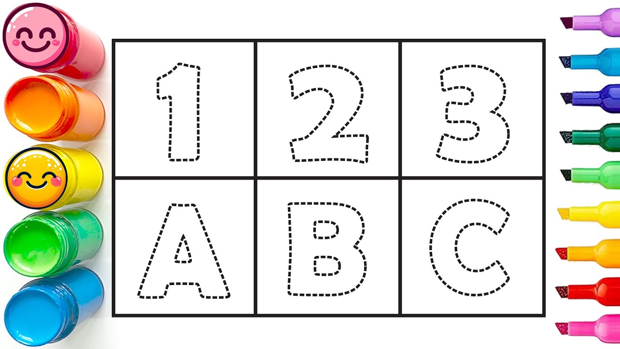 How to Draw 1 2 3 and A B C | Step by Step Drawing Guide