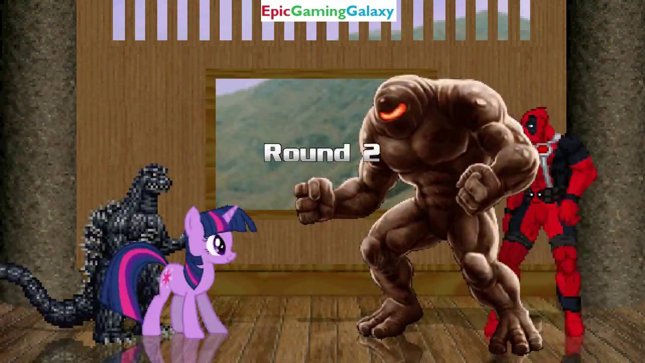 Twilight Sparkle And Godzilla VS The Mindless One And Deadpool In A MUGEN Match / Battle / Fight