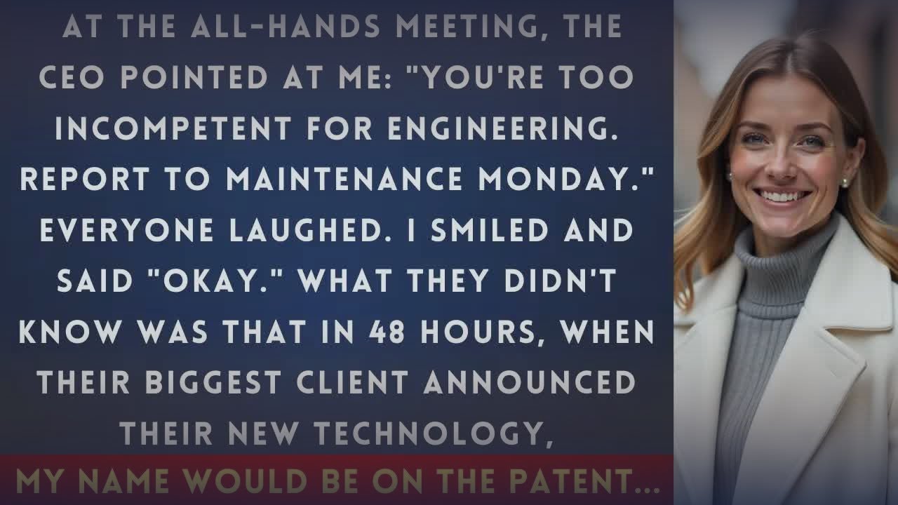 Toxic CEO Demoted Me to Janitor, But My Secret Patent Changed Everything!