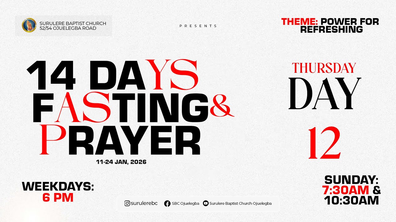 14 Days Fasting & Prayer || 22/01/2026
