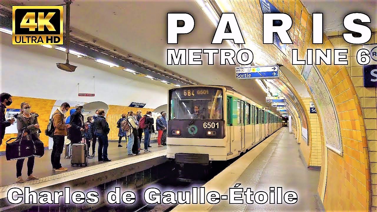 Paris Metro Line 6 RATP -  🇫🇷Charles de Gaulle-Étoile Station【4K】