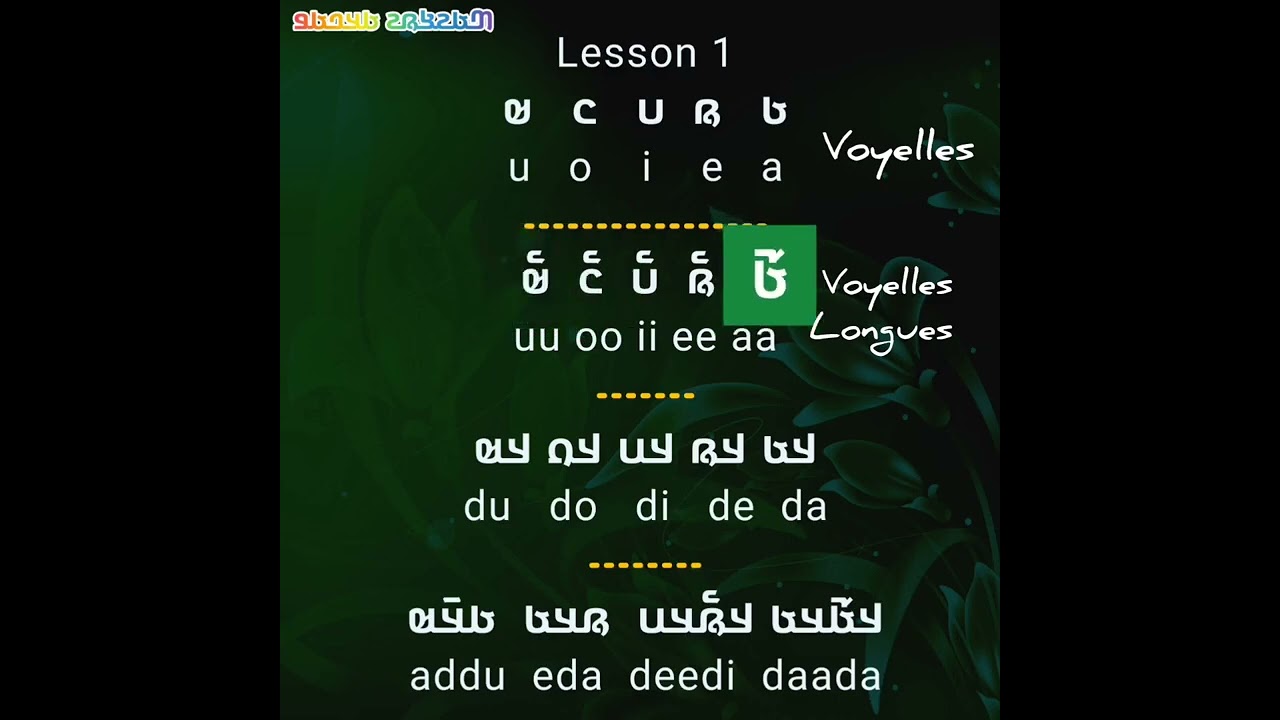 ADLaM Le&ccedil;on 1  Pular, Fulfulde, Fulani 𞤢𞤣𞤤𞤢𞤥