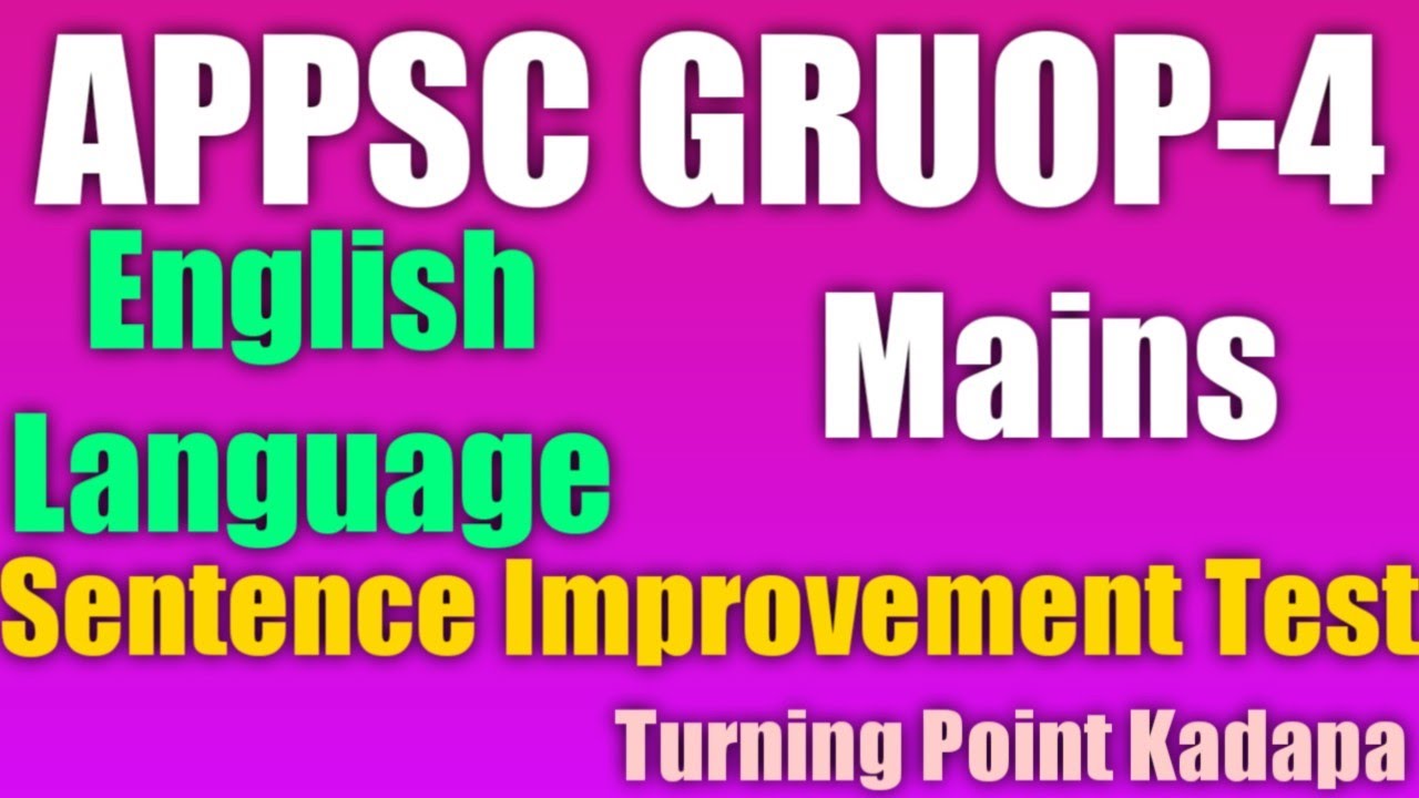 English for APPSC Group-4 Mains