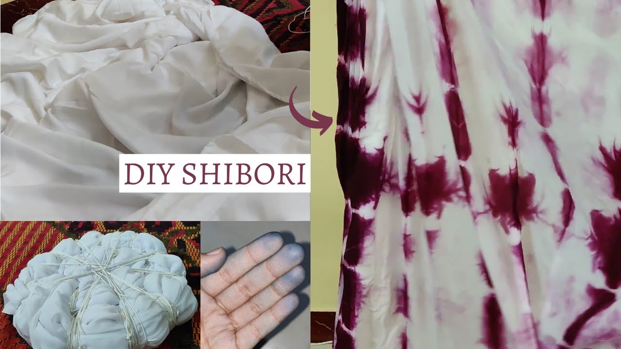 DIY Shibori Tie and Dye Technique I tried on 2 Fabrics #dyeing#tiendye