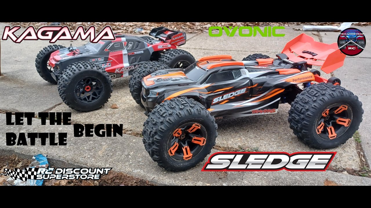 Team Corally Kagama vs Traxxas Sledge WOW