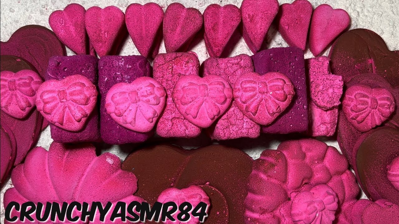 Hot Pink Pasted Blocks & Hearts | Oddly Satisfying | ASMR | Sleep Aid