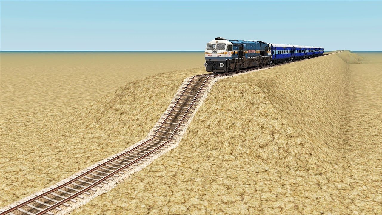 TRAINS Vs UNFINISHED RAILROAD TRACKS - Train Simulator | Indian Railways