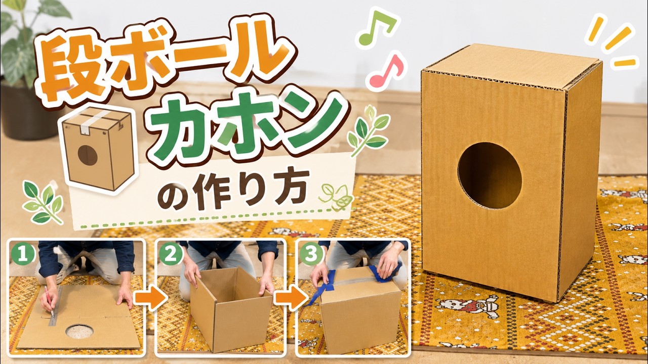 【DIY楽器】段ボールでカホン作ってみた｜フジオカホン