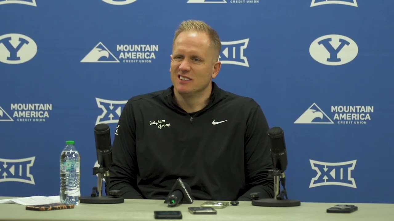 BYU coach Kevin Young reacts to 77-66 loss to #8 Houston Cougars