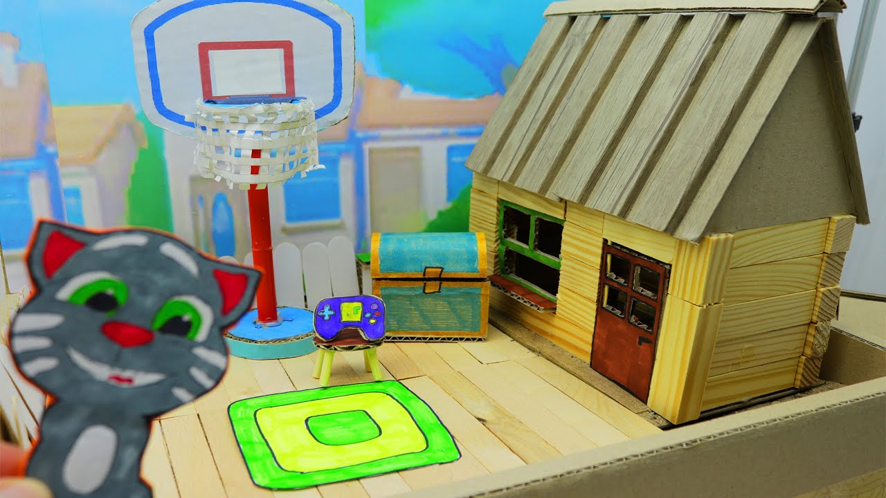DIY Making Miniature Diorama My Talking Tom 2 Game
