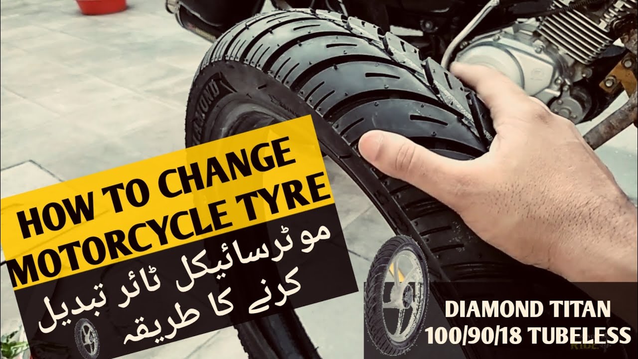 How To Replace Motorcycle Tubeless Tyre | Yamaha Ybr Tyre replacement | Diamond Titan 100/90/18