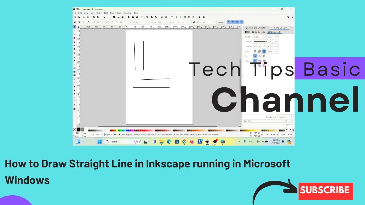How to Draw Straight Line in Inkscape running in Microsoft Windows #tips #inkscape #windows