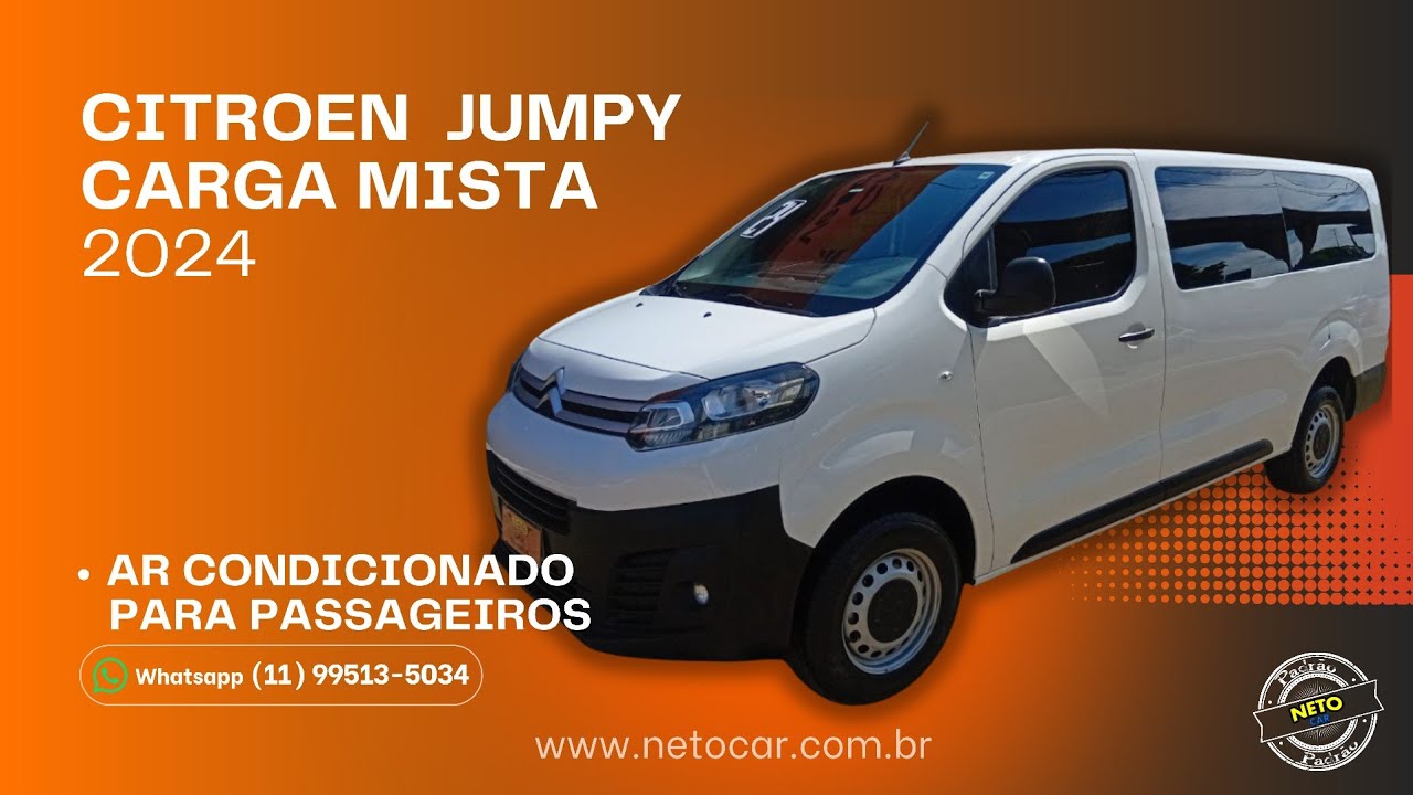CITROEN JUMPY CARGA MISTA 2024 | Ideal p/ Trabalho, 9 Lugares, Revisada