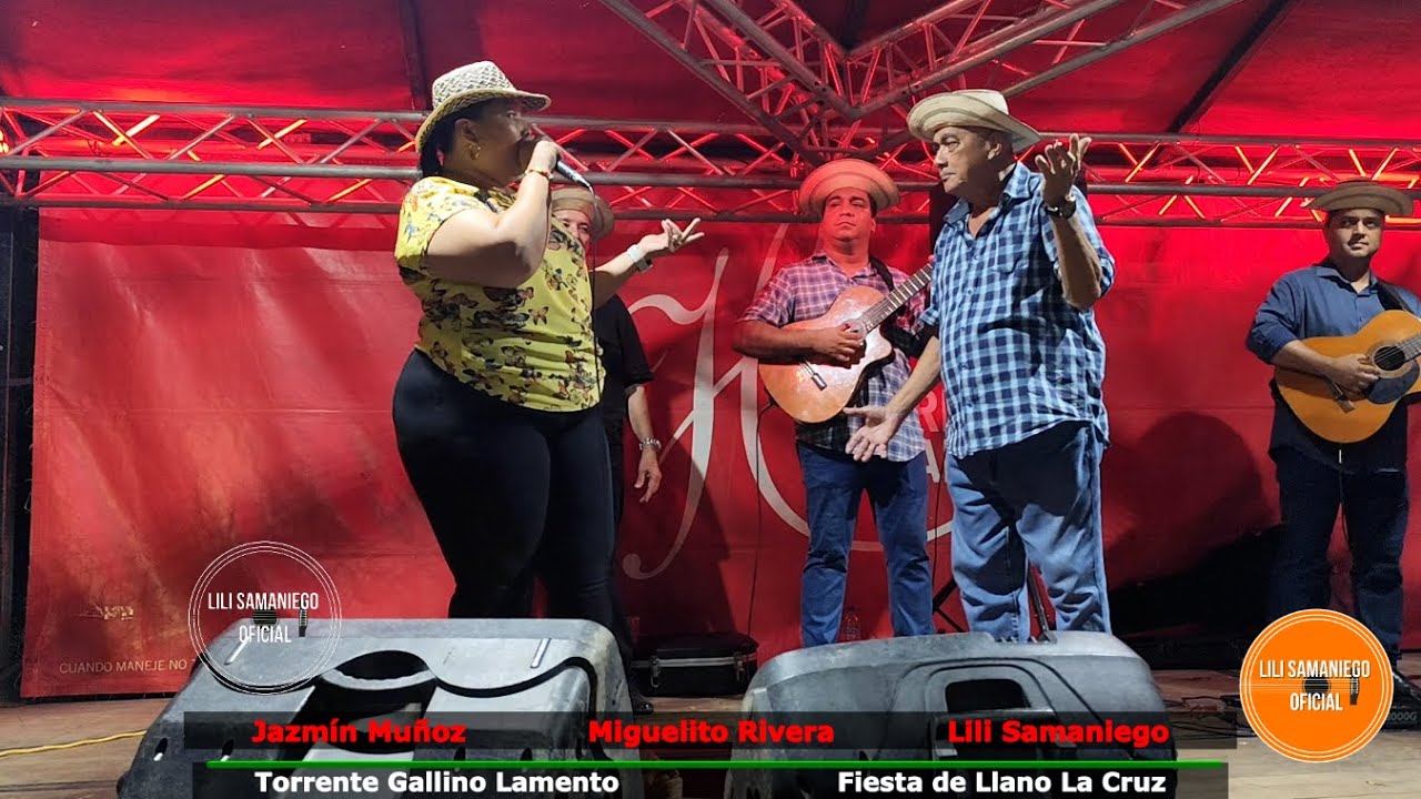 Jazmín Muñoz, Miguelito Rivera, Lili Samaniego. Torrente Gallino Lamento. Llano La Cruz, 2026.