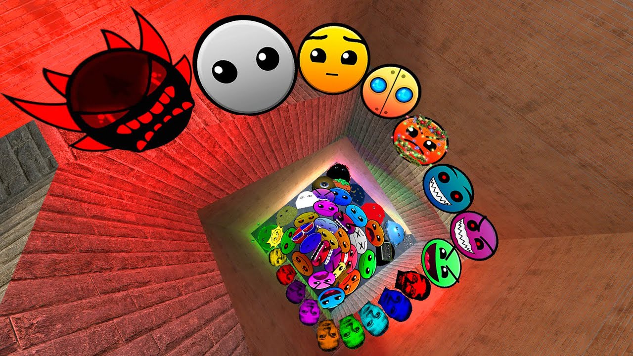 Geometry Dash Family and Lobotomy Dash Nextbots and Angry Munci,Selene Family Chase me in Maze Gmod!