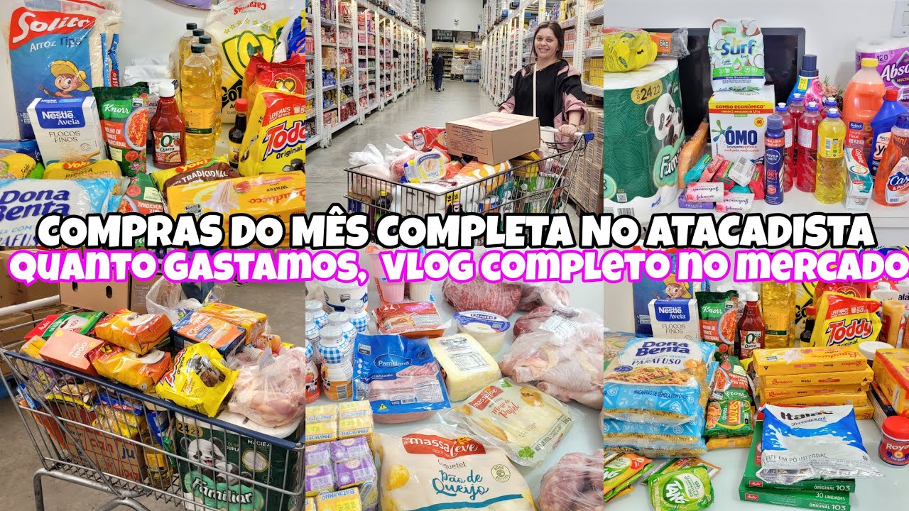 COMPRAS DO MÊS COMPLETA NO ATACADISTA | COMPRA DE MARÇO 2024 | MOSTREI VALORES | TENDA ATACADO