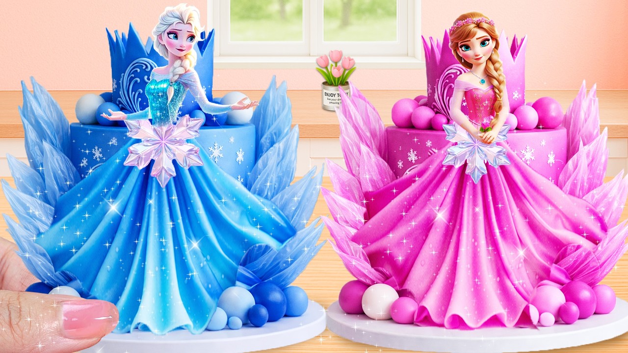 Конкурс тортов &laquo;Принцесса из мультфильма &laquo;Холодное сердце&raquo;&raquo; 💙💗 Битва мини-тортов в синих и розовы...