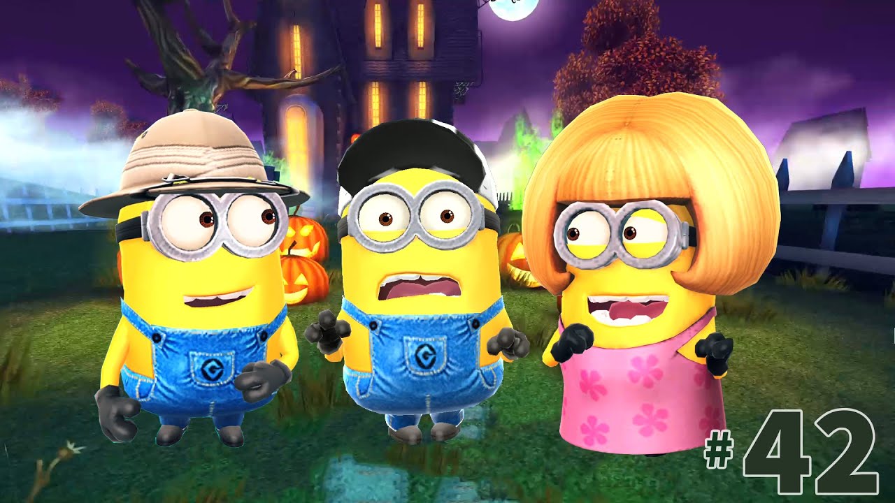 Mom minion Referee minion Hunter minion and Grandpa minion at Halloween Residential Area Lv.246 -249