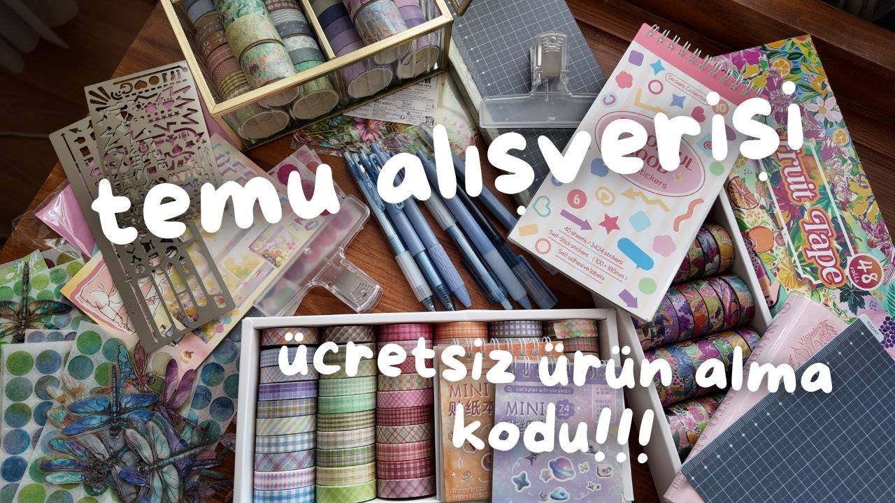 2025 Temu kırtasiye alışverişi | stickers | gel pens | washi tapes
