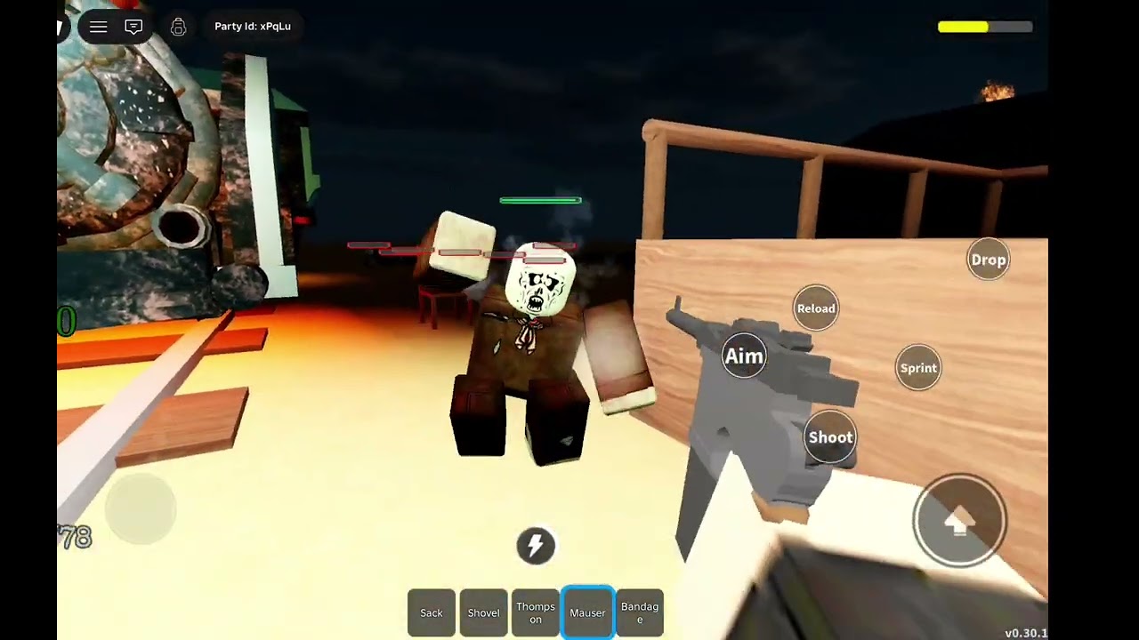 A game of moblie  player on dead rails