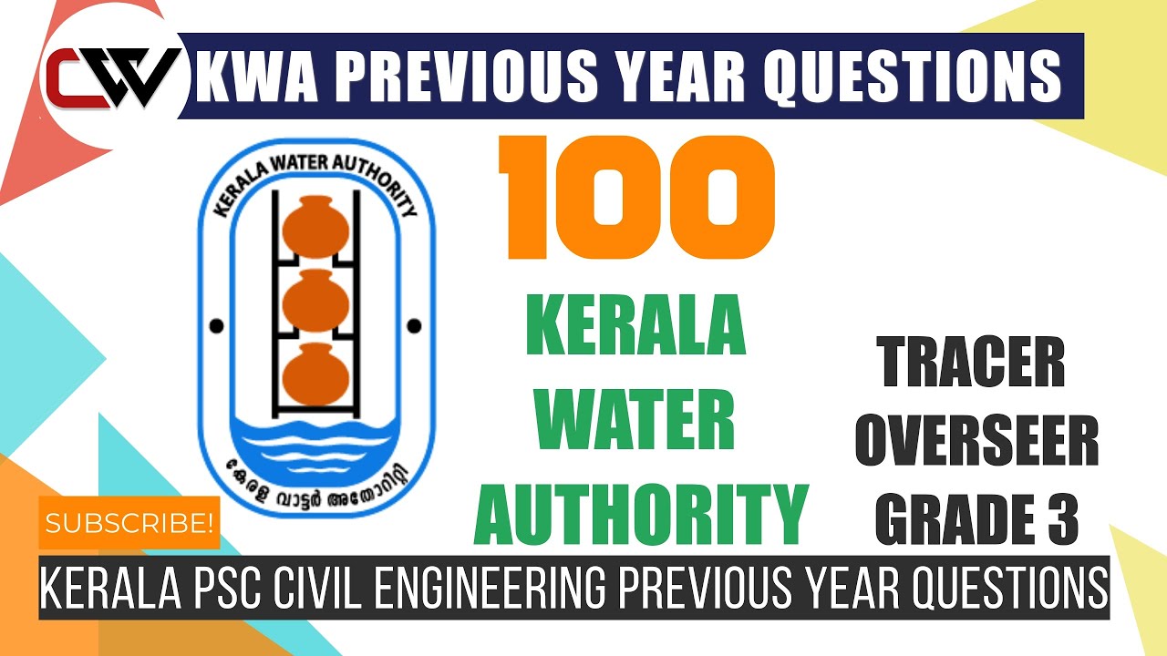 KWA TRACER | OVERSEER GRADE 3 | MECHANICAL | CIVIL ENGINEERING REPEATED Questions - KERALA PSC