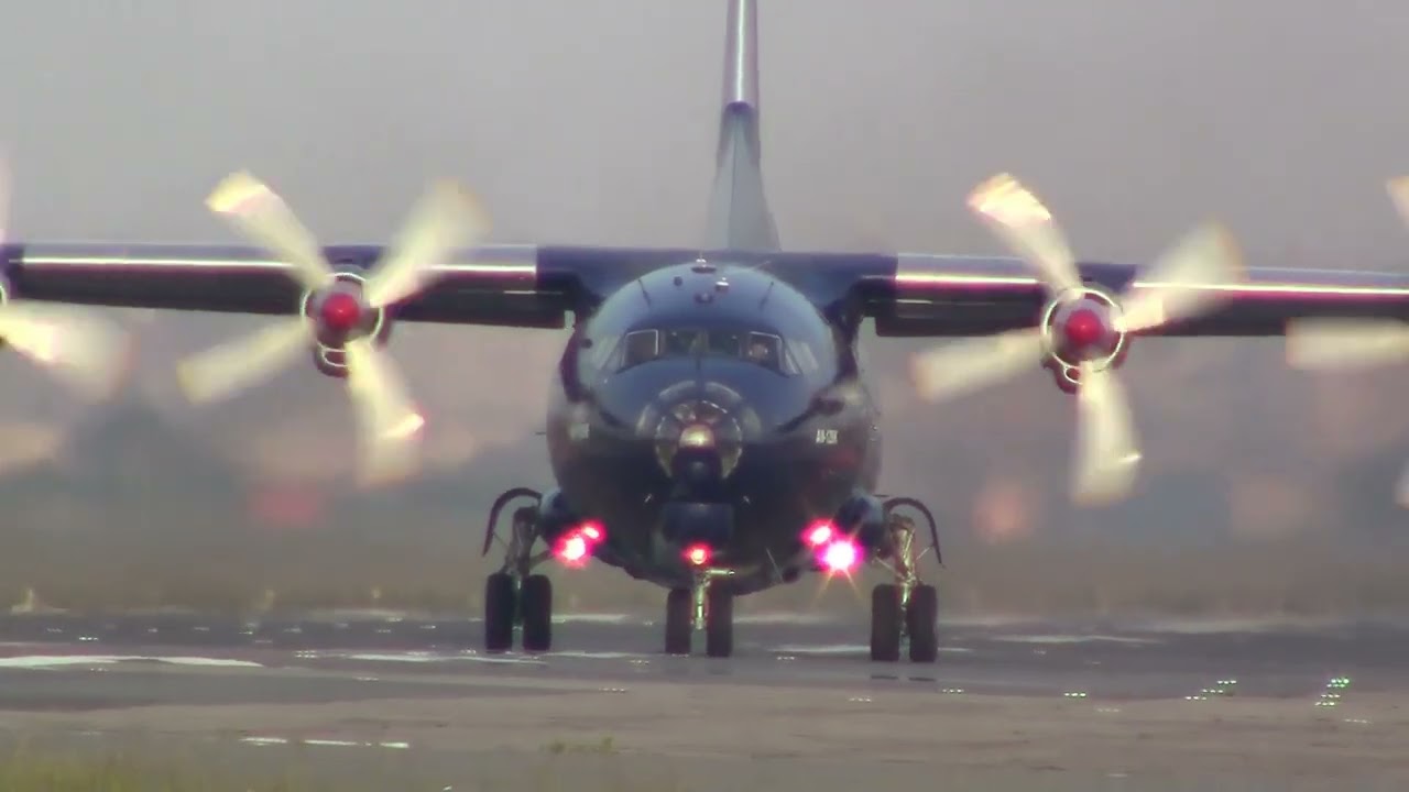 ANTONOV  12  MERDIAN  UR CGV departure , Ostend Airport