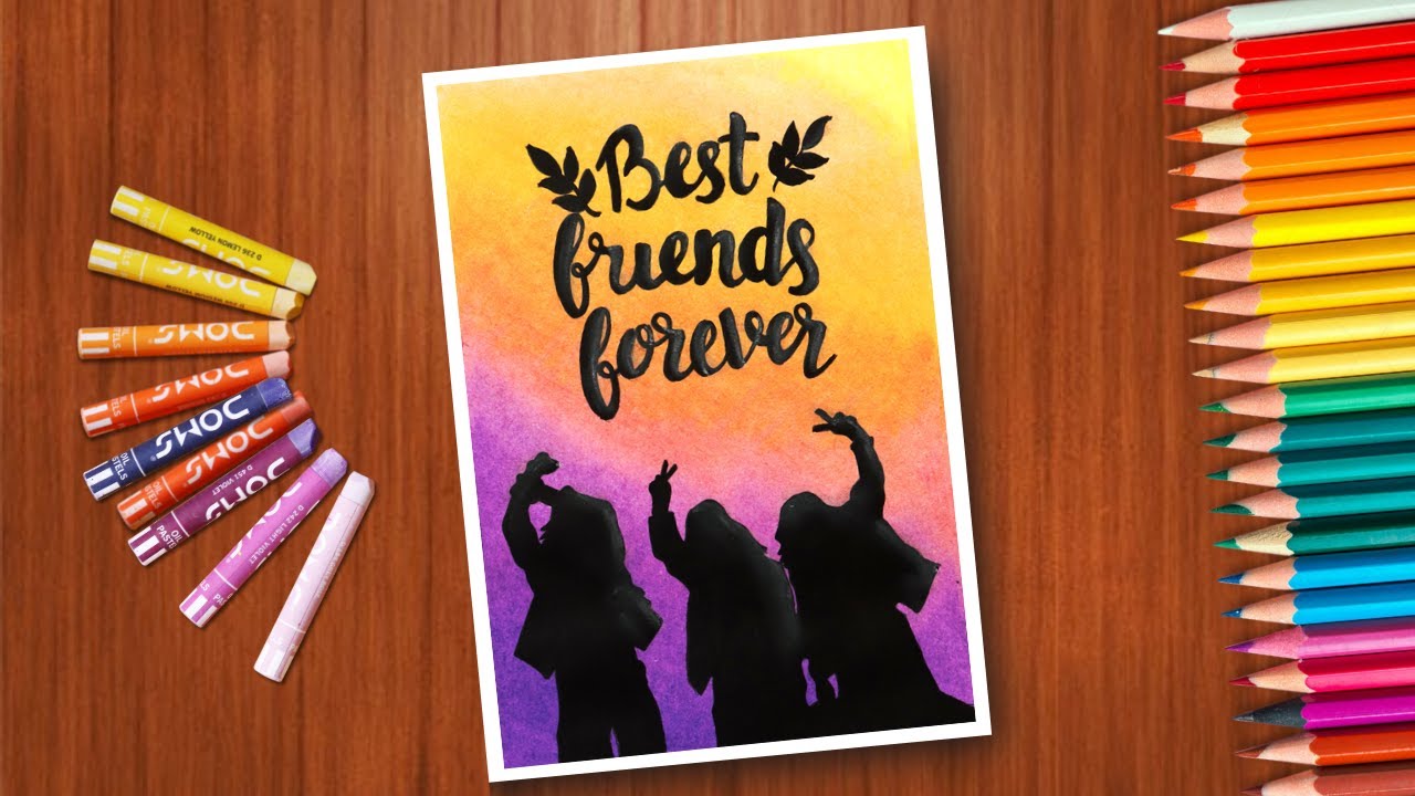 Friendship day Special  oil pastel drawing | HAPPY FRIENDSHIP DAY | Oil Pastel League