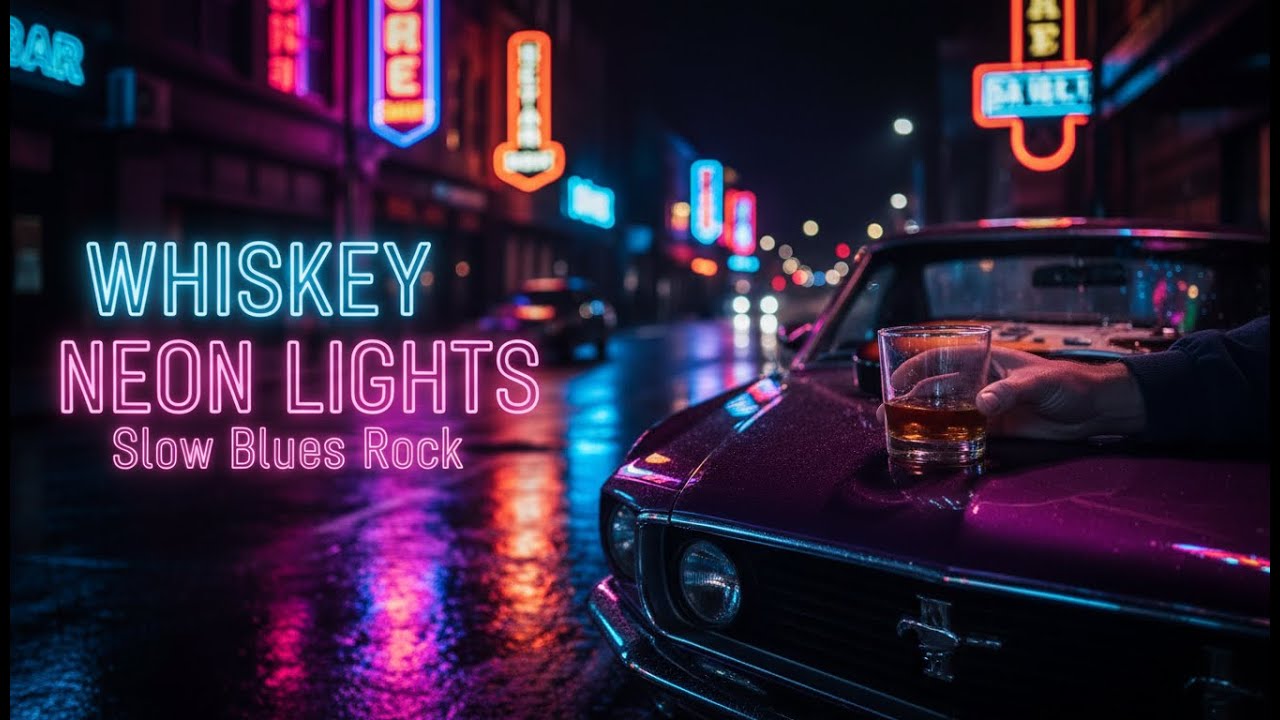 Whiskey Neon Lights – Slow Blues Rock for Chill Night Drives & Whiskey Lovers🥃🚗