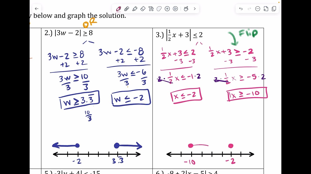 2.7 - Solving Absolute Value Inequalities