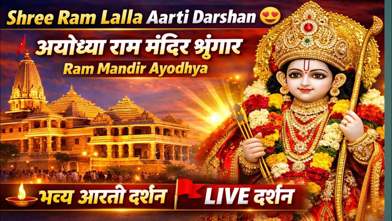 🚩 Shree Ram Lalla Aarti Darshan 😍 | अयोध्या राम मंदिर श्रृंगार | Ram Mandir Ayodhya