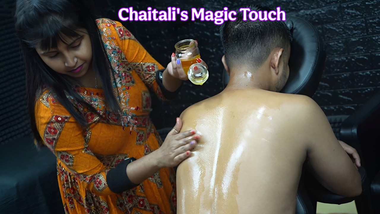 Chaitali's Satisfying Oily Head & Back Body Massage ASMR | Tingling Triggers For Better Relaxation