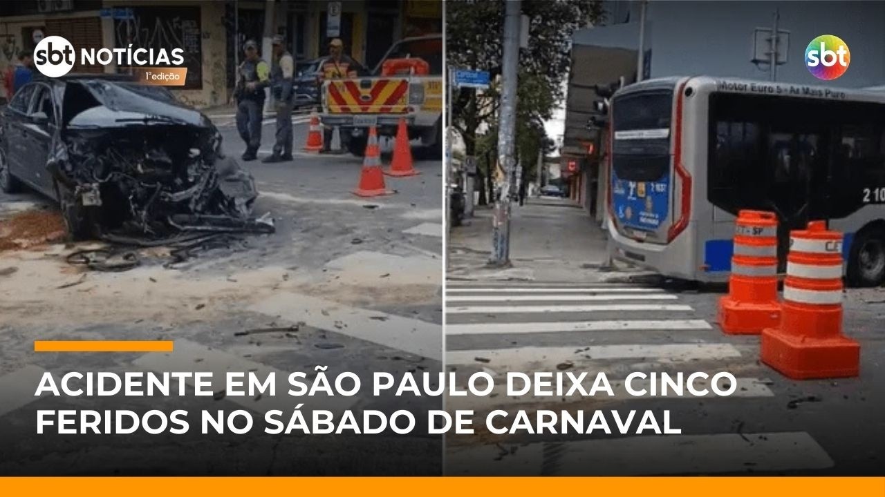 SP: Acidente envolvendo Audi e ônibus deixa cinco feridos em Pinheiros | #SBTNotícias