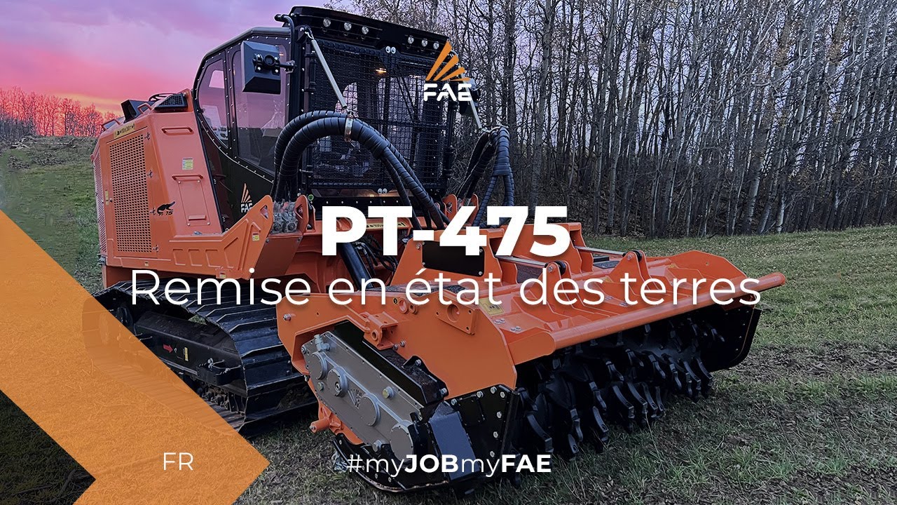 Un processus simplifié! Automoteur sur chenilles FAE PT-475 remet le sol en état en un seul passage